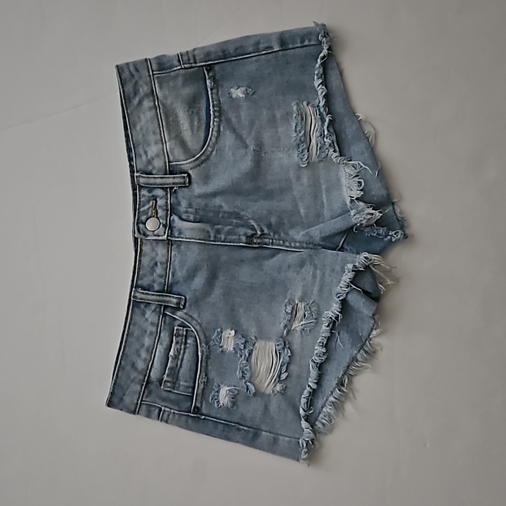 Shein girls jean shorts with rips size 11/12